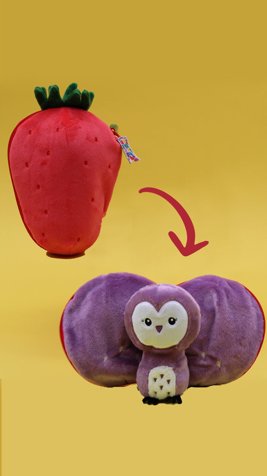 Vidéo Peluche Violet la chouette/fraise - Flipetz